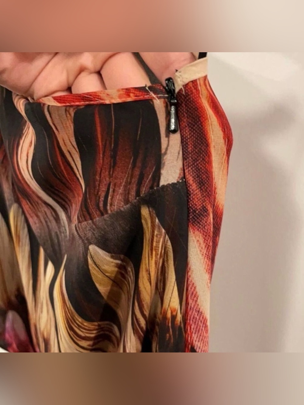 Topshop One Shoulder Feather Print Maxi Dress Size 8 Boho Summer EUC - Picture 5 of 8